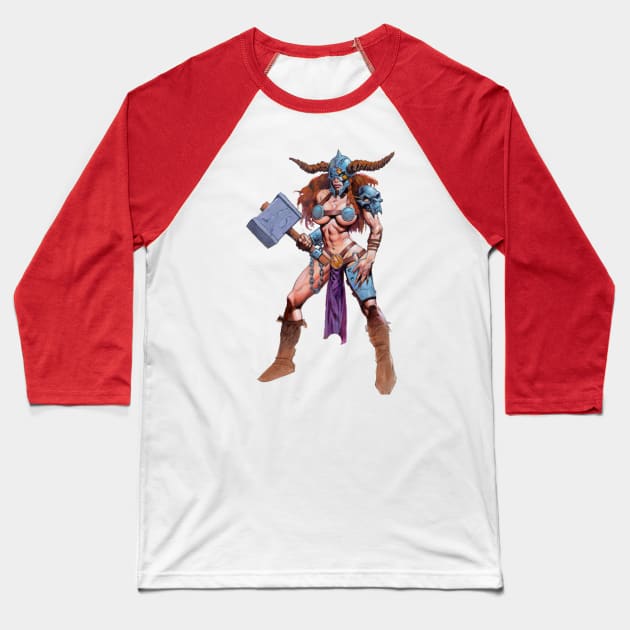 Barbarian Amazon Baseball T-Shirt by Diamondkitten